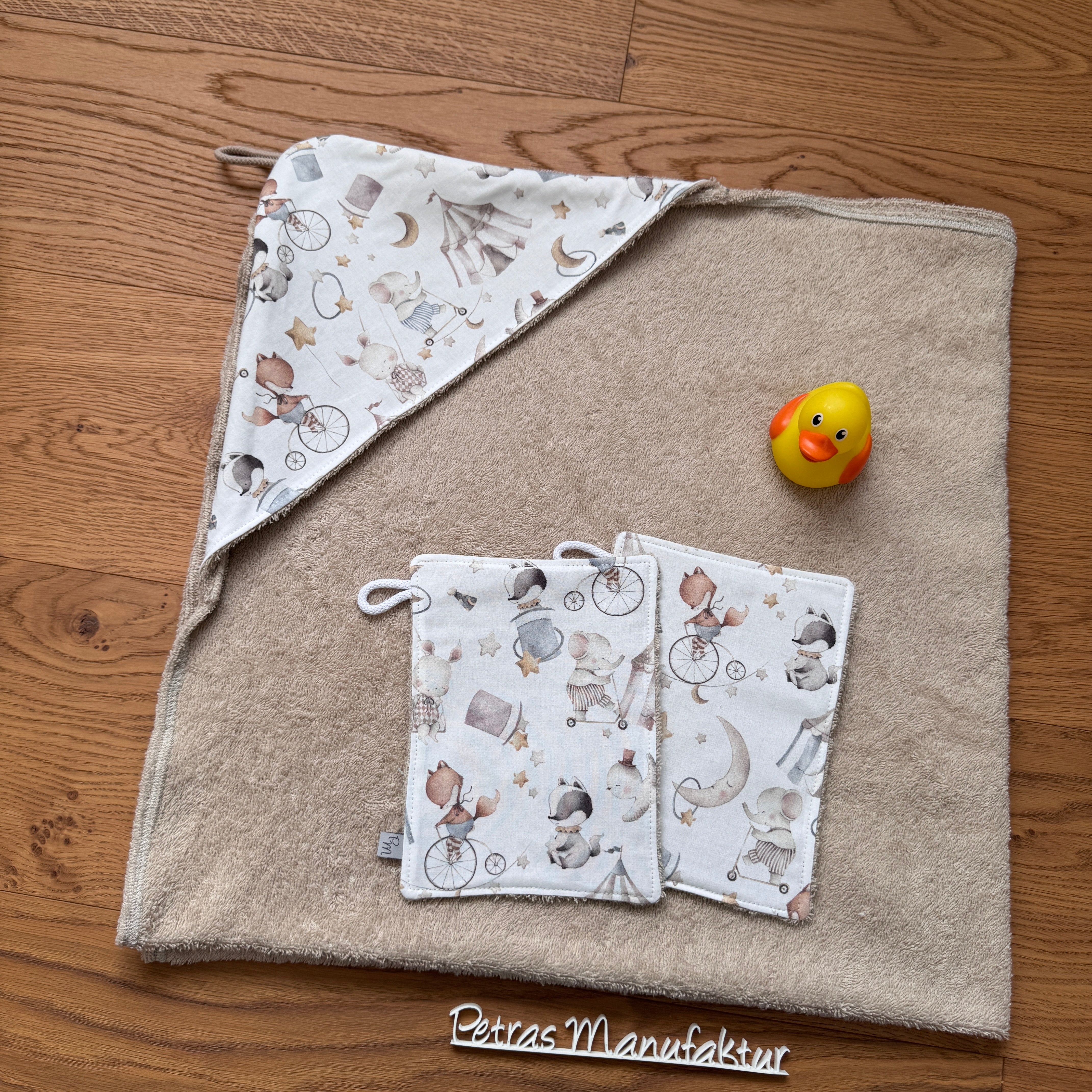Badetuch-Set „Zirkustiere“